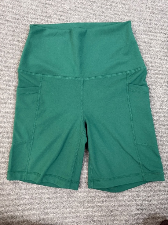 Yogalicious Pants - Yogalicious Lux Tribeca 7” Green High-Waist Bike Shorts Side Pockets Sz S (A1)